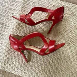 Sexy bright red Nine West high heeled sandal